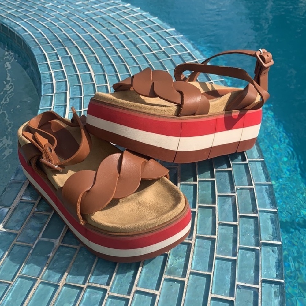 Paloma Barcelo Lara Tri-Color Platform Sandals - image 3